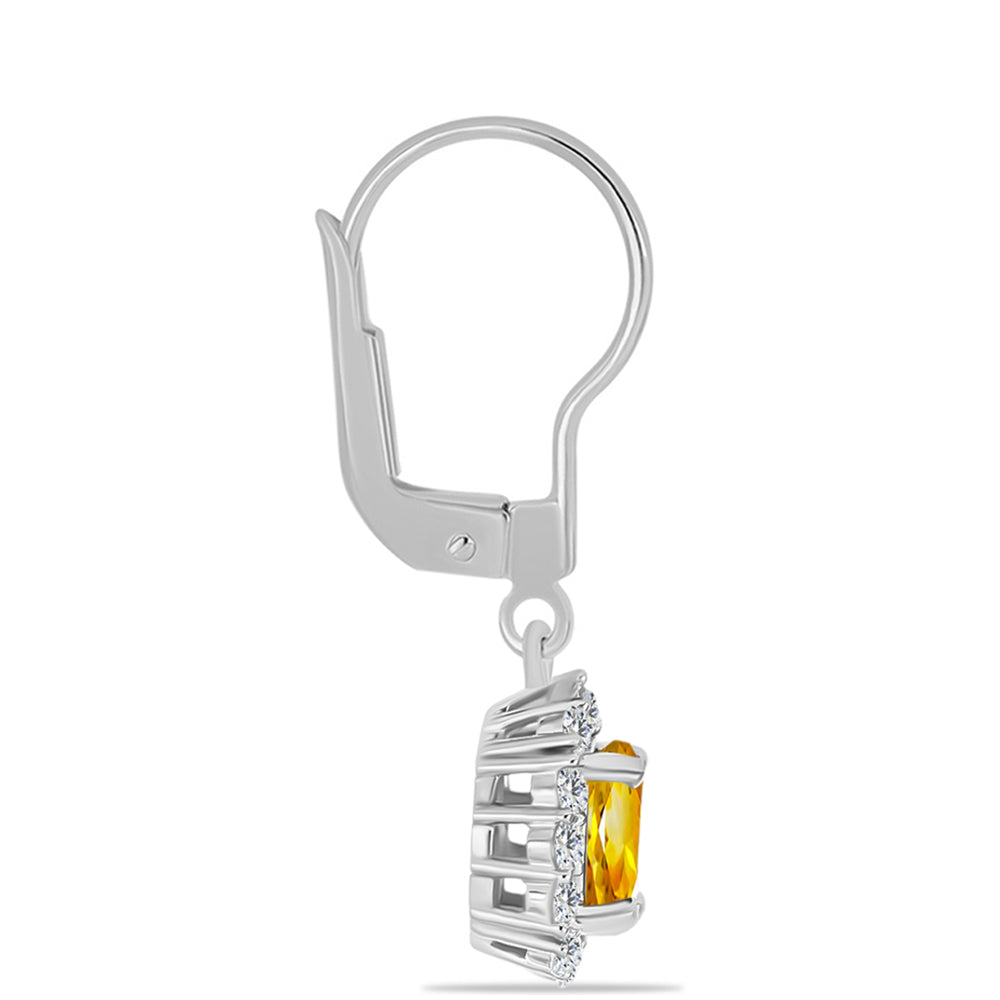 Cercei din Argint 925 ( 2.06 grame ) cu Citrin Rio Golden și Topaz Alb 1.27 Carate