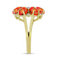Inel din Argint 925 Placat cu Aur ( 4.23 grame ) cu Turcoaz Mohave și Topaz Alb 2.67 Carate