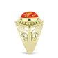 Inel din Argint 925 Placat cu Aur ( 6.54 grame ) cu Turcoaz Mohave 2.74 Carate