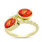 Inel din Argint 925 Placat cu Aur ( 3.35 grame ) cu Turcoaz Mohave 2 Carate