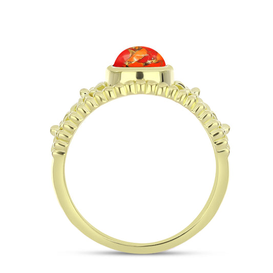Inel din Argint 925 Placat cu Aur ( 4.45 grame ) cu Turcoaz Mohave 1.69 Carate