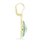 Cercei din Argint 925 Placat cu Aur ( 6.07 grame ) cu Larimar(Piatra delfinului) 4.18 Carate
