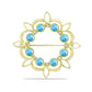 Broşă din Argint 925 Placat cu Aur ( 6.57 grame ) cu Larimar(Piatra delfinului) și Topaz Swiss Blue 2.65 Carate