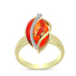 Inel din Argint 925 Placat cu Aur ( 5.63 grame ) cu Turcoaz Mohave și Topaz Alb 5.58 Carate