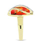 Inel din Argint 925 Placat cu Aur ( 5.63 grame ) cu Turcoaz Mohave și Topaz Alb 5.58 Carate