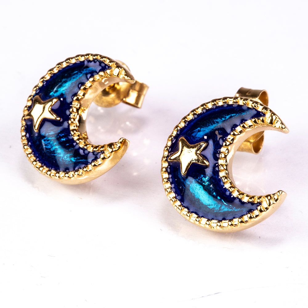 Cercei din Argint 925 Placat cu Aur ( 3 grame ) cu Email 1 