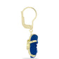 Cercei din Argint 925 Placat cu Aur ( 2.5 grame ) cu Jad albastru 11.04 Carate