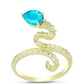 Inel din Argint 925 Placat cu Aur ( 4.48 grame ) cu Jad albastru 0.99 Carate