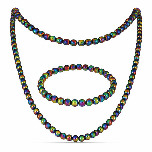 Set din Pepită ( 92.79 grame ) cu Cuarț Hematit Verde Mistic 463.97 Carate ( Colier+Brățară )