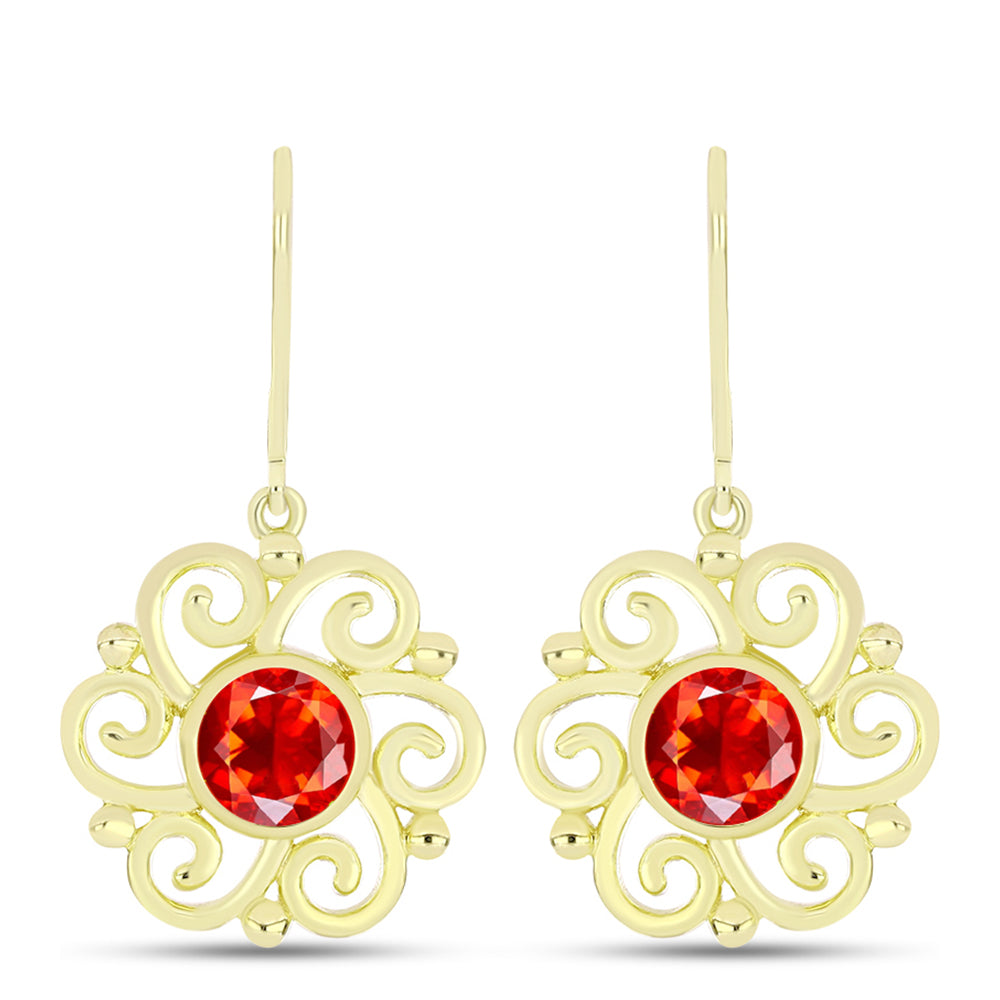 Cercei din Argint 925 Placat cu Aur ( 4.61 grame ) cu Opal de Foc Lega Dembi 1.11 Carate