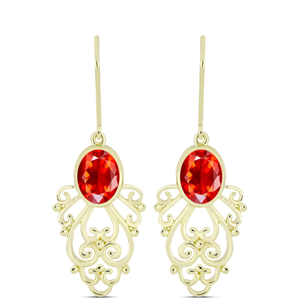 Cercei din Argint 925 Placat cu Aur ( 4.21 grame ) cu Opal de Foc Lega Dembi 1.62 Carate