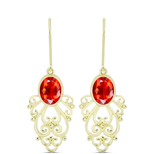 Cercei din Argint 925 Placat cu Aur ( 4.21 grame ) cu Opal de Foc Lega Dembi 1.62 Carate