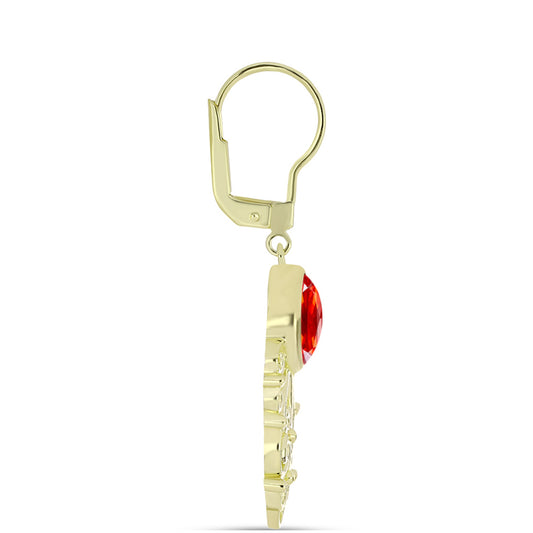 Cercei din Argint 925 Placat cu Aur ( 4.21 grame ) cu Opal de Foc Lega Dembi 1.62 Carate