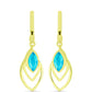 Cercei din Argint 925 Placat cu Aur ( 5.36 grame ) cu Jad albastru 1.76 Carate