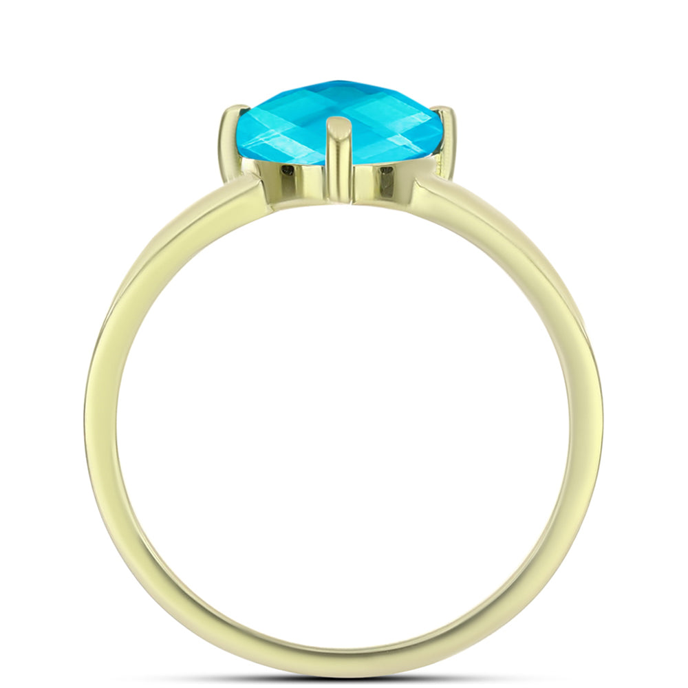 Inel din Argint 925 Placat cu Aur ( 1.8 grame ) cu Jad albastru 1.49 Carate