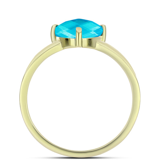 Inel din Argint 925 Placat cu Aur ( 1.8 grame ) cu Jad albastru 1.49 Carate