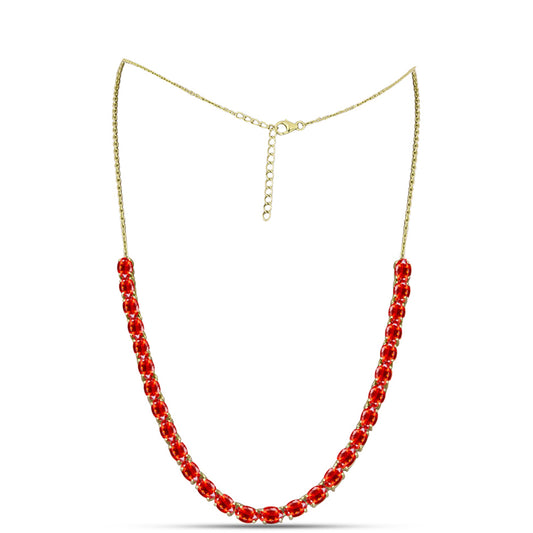 Colier din Argint 925 Placat cu Aur ( 10.98 grame ) cu Opal de Foc Lega Dembi 8.17 Carate