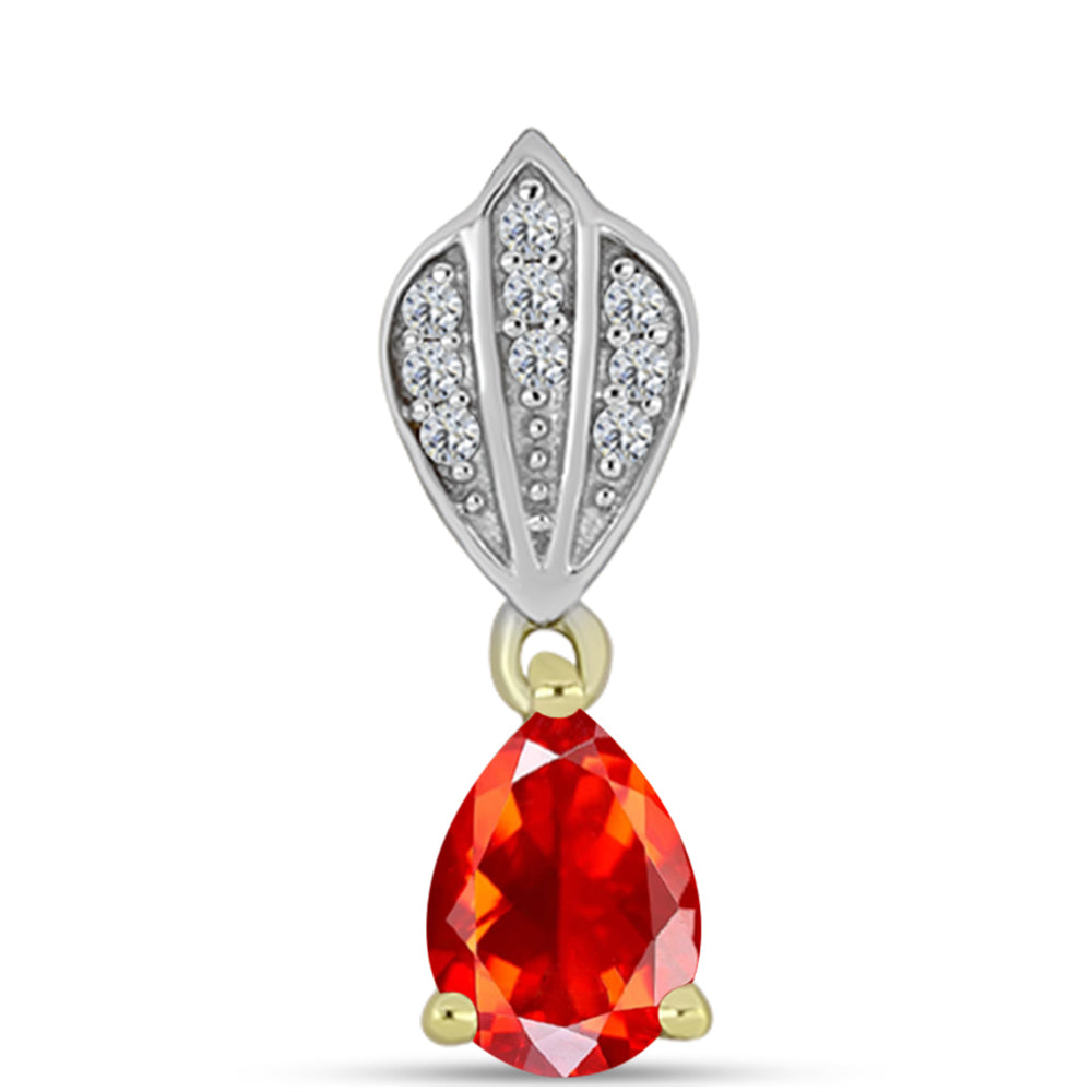 Pandantiv din Argint 925 Placat cu Aur ( 0.87 grame ) cu Opal de Foc Lega Dembi și Topaz Alb 0.48 Carate 1 