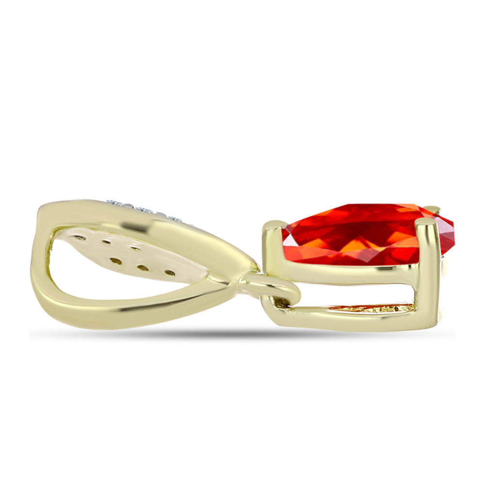 Pandantiv din Argint 925 Placat cu Aur ( 0.87 grame ) cu Opal de Foc Lega Dembi și Topaz Alb 0.48 Carate 2 