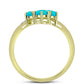 Inel din Argint 925 Placat cu Aur ( 2.24 grame ) cu Jad albastru și Topaz Alb 0.77 Carate