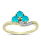 Inel din Argint 925 Placat cu Aur ( 2.24 grame ) cu Jad albastru și Topaz Alb 0.77 Carate