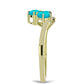 Inel din Argint 925 Placat cu Aur ( 2.24 grame ) cu Jad albastru și Topaz Alb 0.77 Carate