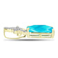 Pandantiv din Argint 925 Placat cu Aur ( 1.88 grame ) cu Jad albastru și Topaz Alb 3.39 Carate