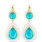 Cercei din Argint 925 Placat cu Aur ( 7.53 grame ) cu Jad albastru 6.34 Carate