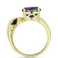 Inel din Argint 925 Placat cu Aur ( 4.13 grame ) cu Cuarț Hematit Verde Mistic și Spinel Negru 3.52 Carate
