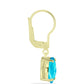 Cercei din Argint 925 Placat cu Aur ( 1.36 grame ) cu Jad albastru 1.34 Carate