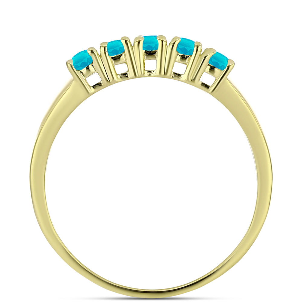 Inel din Argint 925 Placat cu Aur ( 2.11 grame ) cu Jad albastru 1.04 Carate