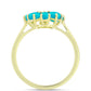Inel din Argint 925 Placat cu Aur ( 2.1 grame ) cu Jad albastru și Topaz Alb 1.7 Carate