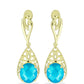 Cercei din Argint 925 Placat cu Aur ( 5.88 grame ) cu Jad albastru 6.31 Carate