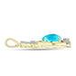 Pandantiv din Argint 925 Placat cu Aur ( 2.68 grame ) cu Jad albastru și Topaz Alb 3.34 Carate