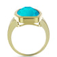 Inel din Argint 925 Placat cu Aur ( 6.4 grame ) cu Jad albastru 14.08 Carate