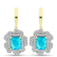 Cercei din Argint 925 Placat cu Aur ( 5.83 grame ) cu Jad albastru și Topaz Alb 6.07 Carate