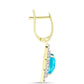 Cercei din Argint 925 Placat cu Aur ( 5.83 grame ) cu Jad albastru și Topaz Alb 6.07 Carate