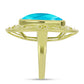 Inel din Argint 925 Placat cu Aur ( 7.26 grame ) cu Jad albastru 9.89 Carate
