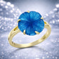 Inel din Argint 925 Placat cu Aur ( 2.89 grame ) cu Jad albastru 5.52 Carate