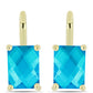 Cercei din Argint 925 Placat cu Aur ( 2.16 grame ) cu Jad albastru 1.53 Carate