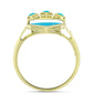 Inel din Argint 925 Placat cu Aur ( 5.69 grame ) cu Jad albastru 3.74 Carate