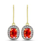Cercei din Argint 925 Placat cu Aur ( 2.59 grame ) cu Opal de Foc Lega Dembi și Topaz Alb 1.48 Carate