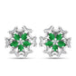 Cercei din Argint 925 ( 7.07 grame ) cu Smarald Zambian și Topaz Alb 2.02 Carate