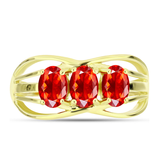 Inel din Argint 925 Placat cu Aur ( 2.89 grame ) cu Opal de Foc Lega Dembi 0.88 Carate