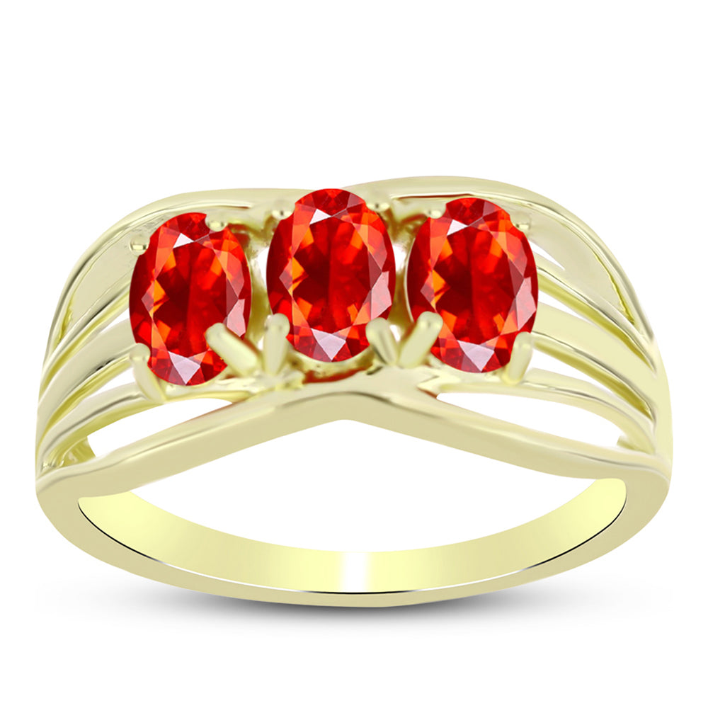 Inel din Argint 925 Placat cu Aur ( 2.89 grame ) cu Opal de Foc Lega Dembi 0.88 Carate 3 