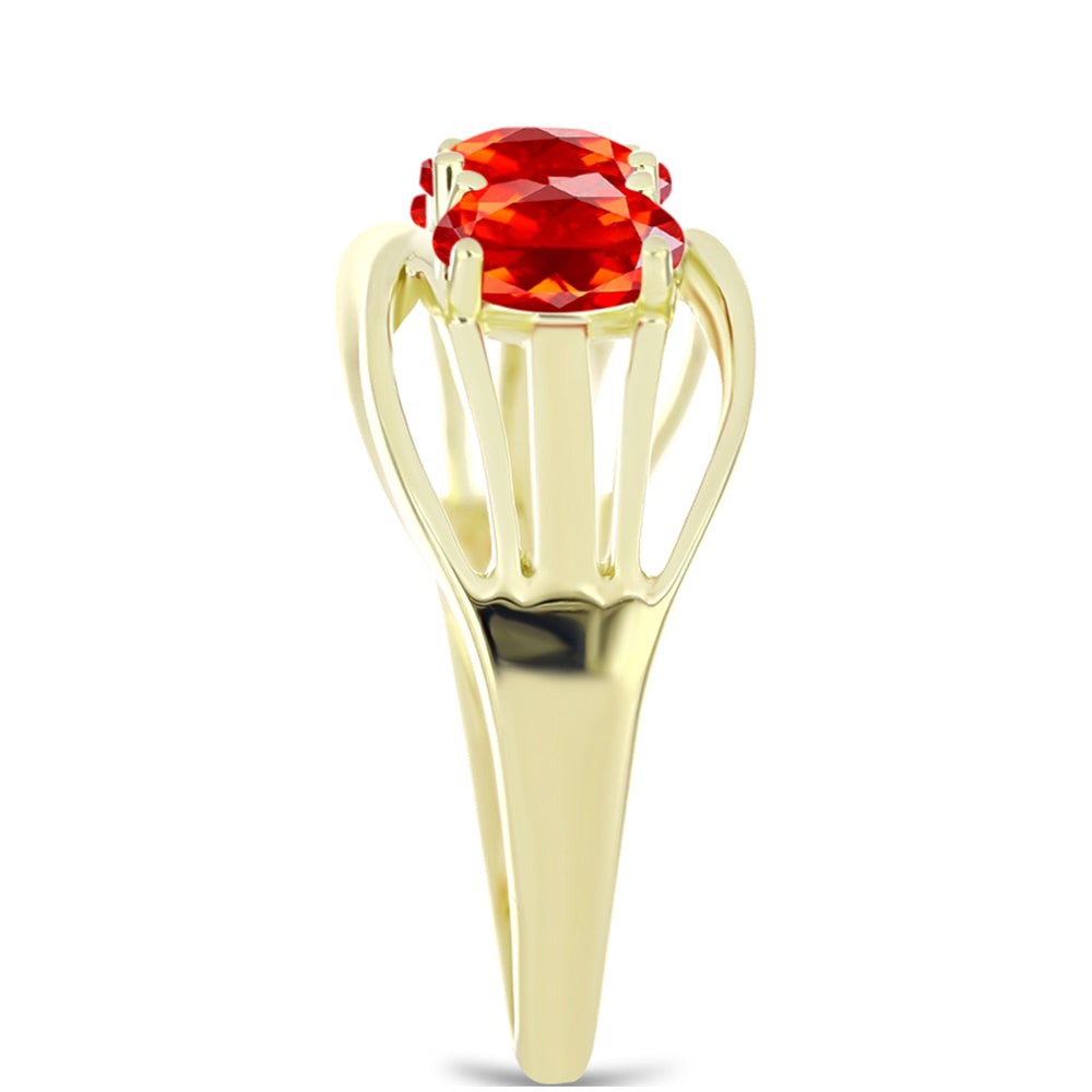 Inel din Argint 925 Placat cu Aur ( 2.89 grame ) cu Opal de Foc Lega Dembi 0.88 Carate 4 
