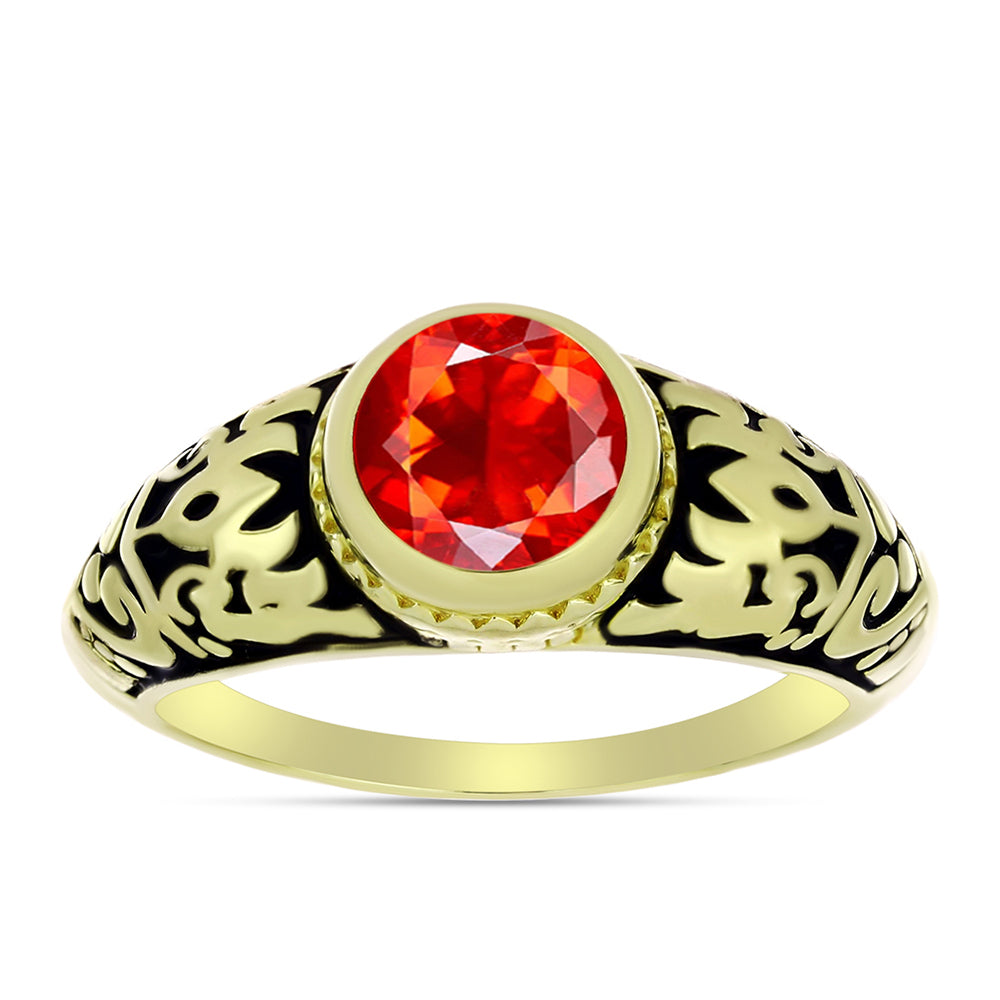 Inel din Argint 925 Placat cu Aur ( 5.08 grame ) cu Opal de Foc Lega Dembi 0.79 Carate 3 
