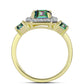 Inel din Argint 925 Placat cu Aur ( 2.66 grame ) cu Cuarț Hematit Verde Mistic și Topaz Alb 2.46 Carate