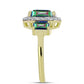 Inel din Argint 925 Placat cu Aur ( 2.66 grame ) cu Cuarț Hematit Verde Mistic și Topaz Alb 2.46 Carate