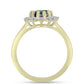 Inel din Argint 925 Placat cu Aur ( 2.29 grame ) cu Cuarț Hematit Verde Mistic și Topaz Alb 1.5 Carate